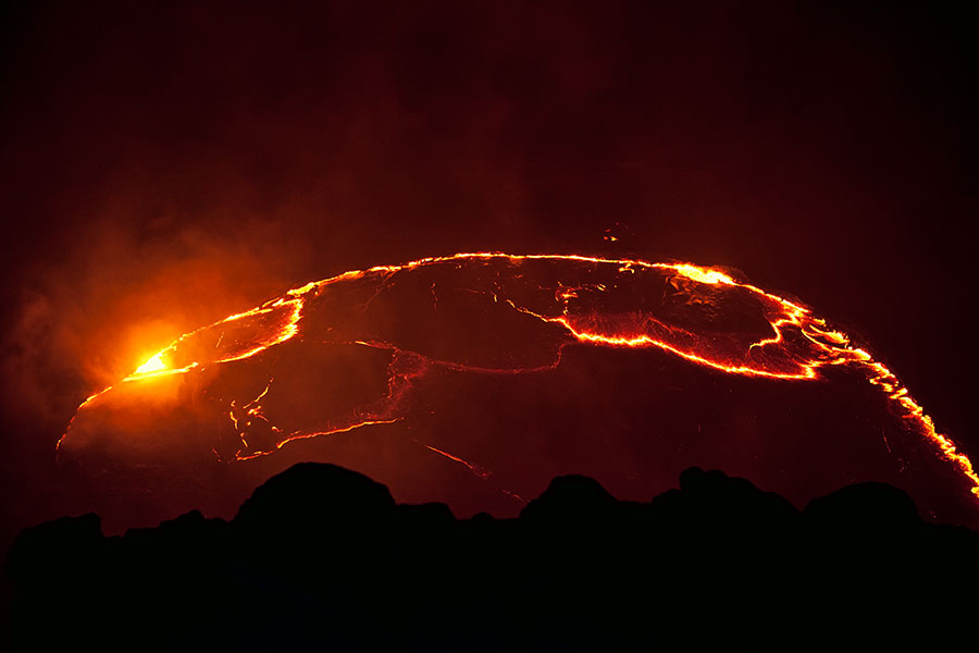  Erta Ale is a continuously active basaltic shield volcano in the Afar Region of northeastern Ethiopia